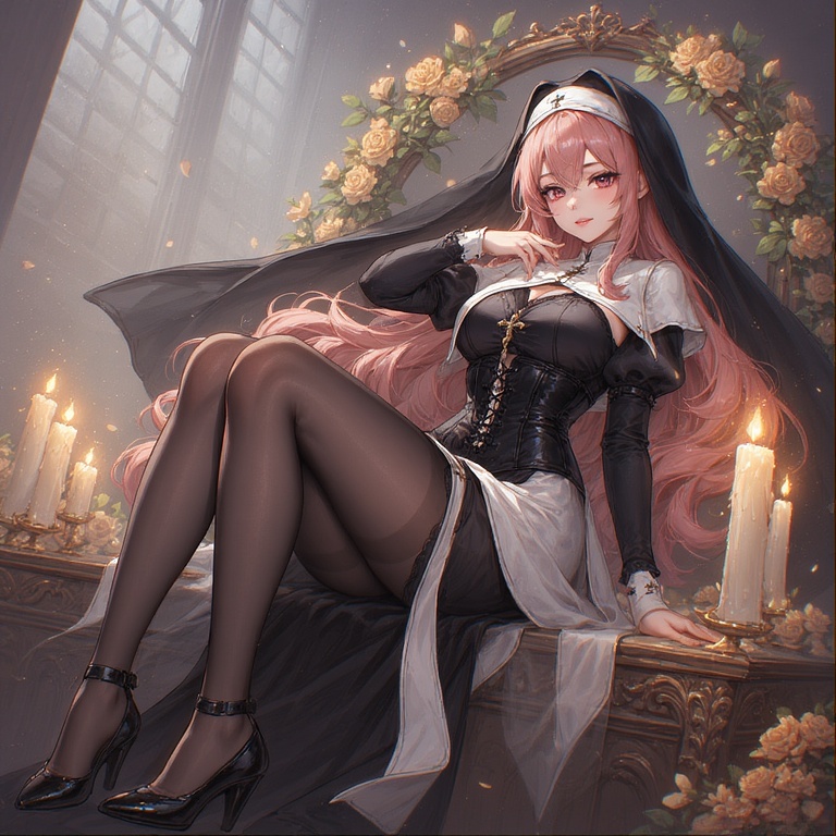 Elegant Corseted Nun