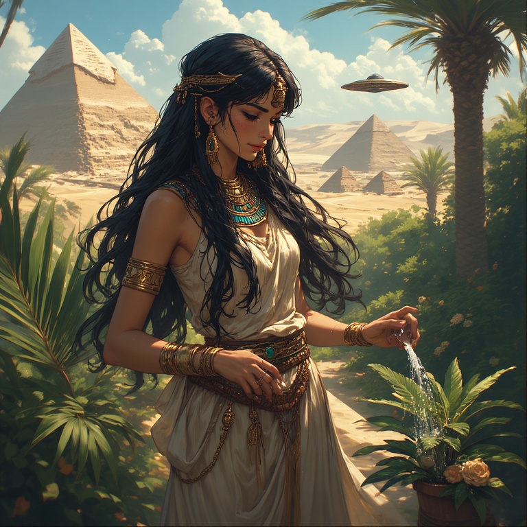 Ancient Egyptian Oasis Scene