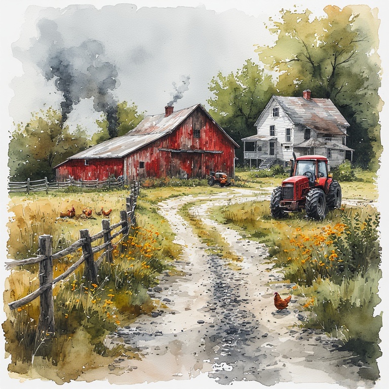 Rustic Farmhouse Scene