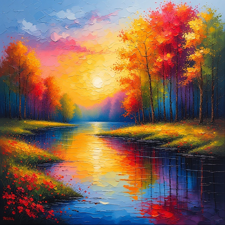 Autumn Sunset on the Lake