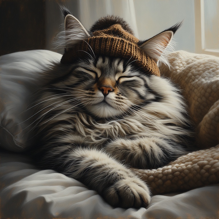 Sleepy Silver Kitty Dreams