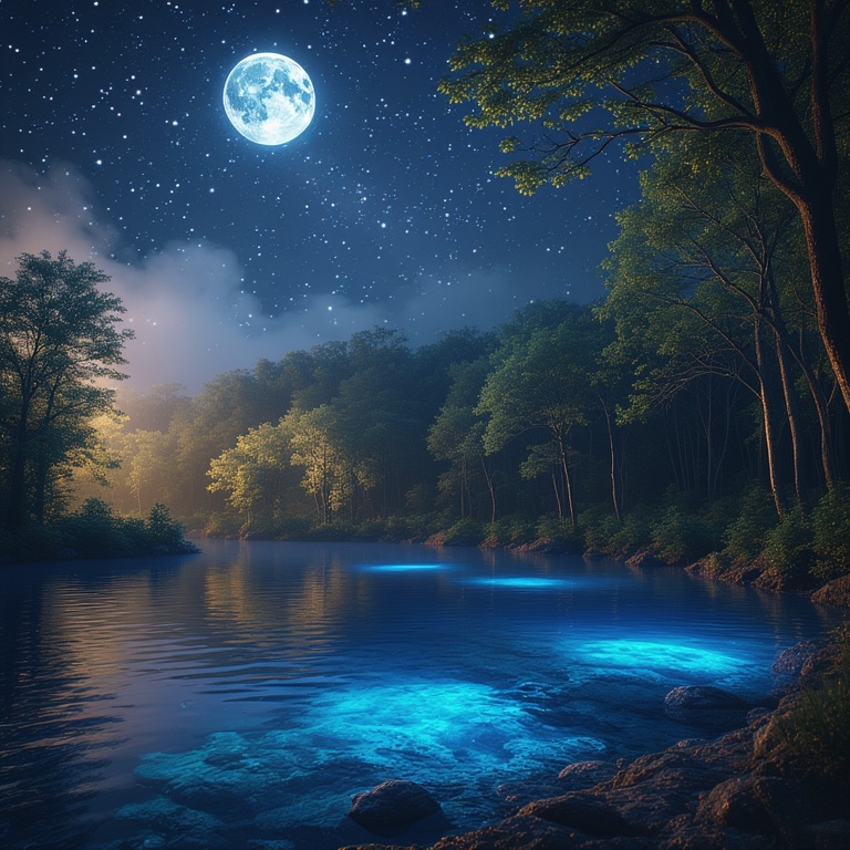 Moonlit Night Forest Glow
