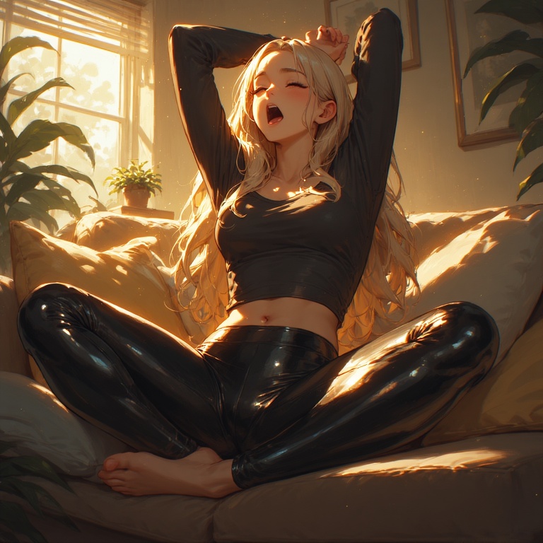 Glossy Yawn Pose