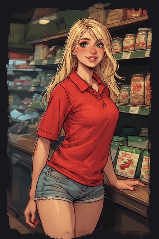 Blonde Beauty at Work