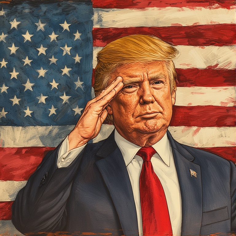 Trump Salutes the Flag