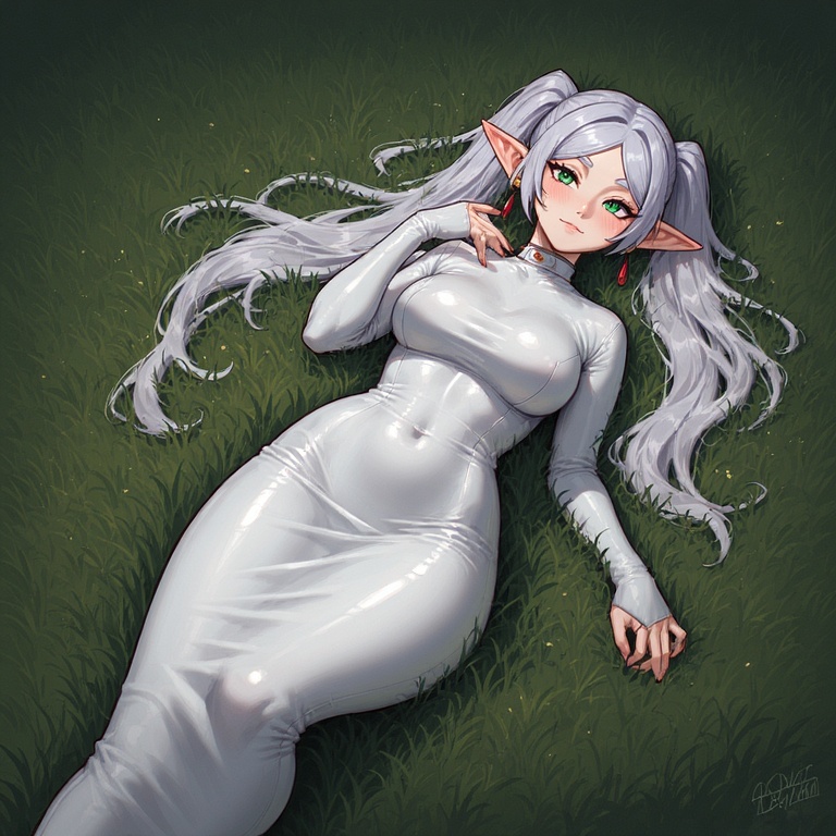 Elf Maiden on Grass