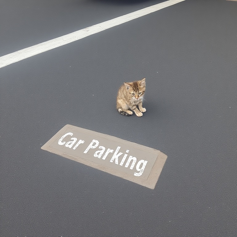 Kitten at Car Parking Spot