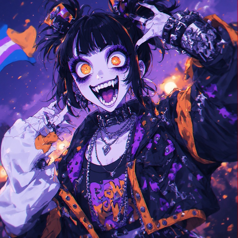 Glitchy Punk Goddess Rising
