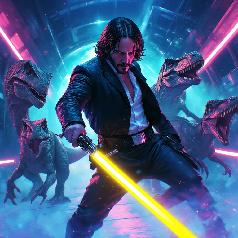 Lightsaber Raptor Showdown