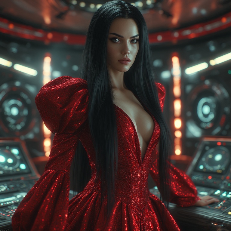 Dark Seductress in Crimson