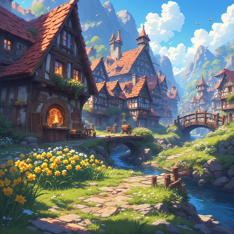 Springtime Smithy Scene