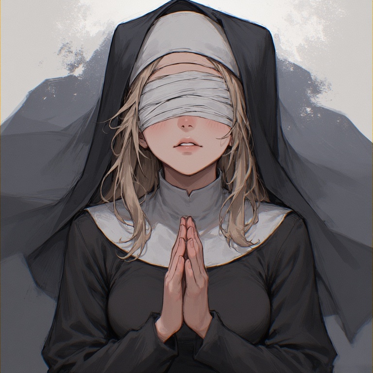 Praying Nun in Pain