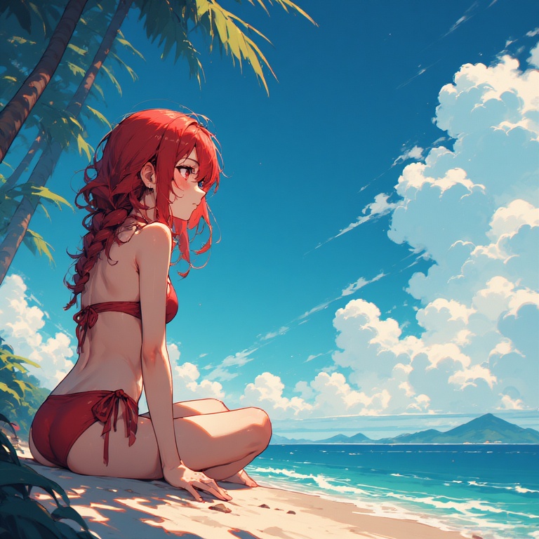 Fiery Beach Beauty