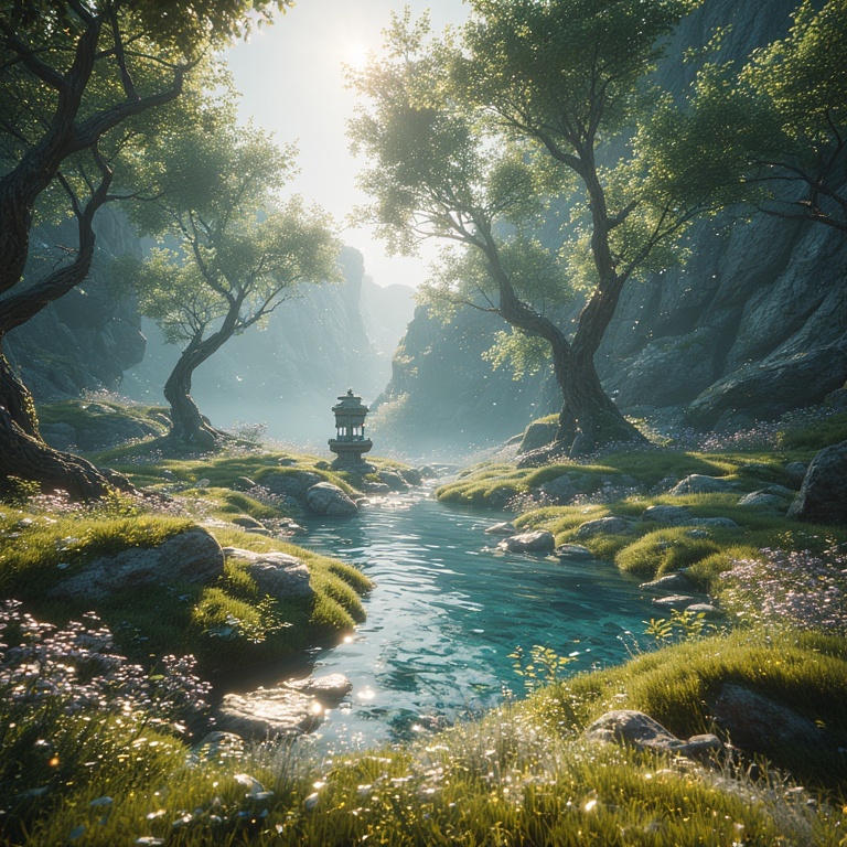 Moonlit Forest Scene