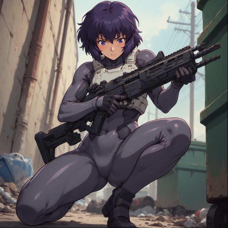 Motoko Kusanagi in Combat
