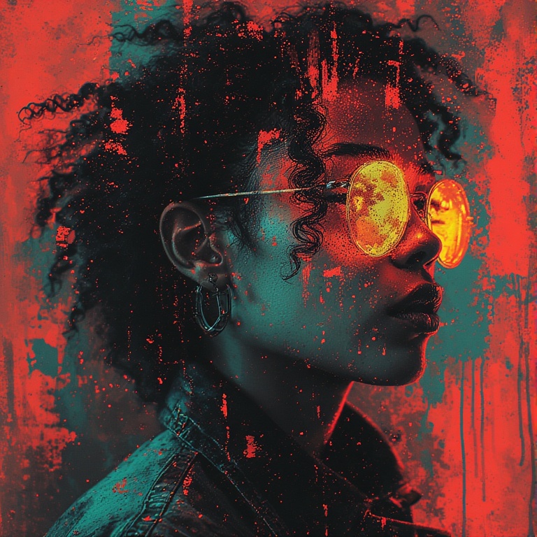 Neon Black Poster