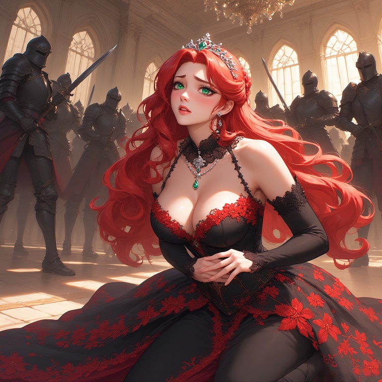 Gothic Queen on Knees