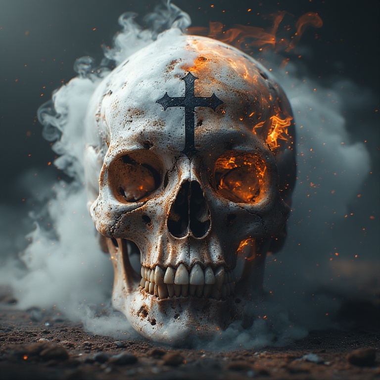 Fiery Mystic Skull
