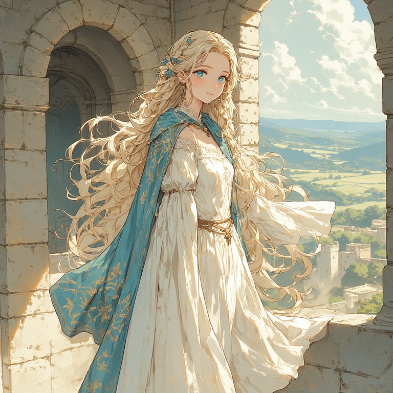 Medieval Maiden in Castle