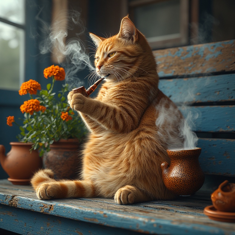 Smoking Whimsy on the Bench