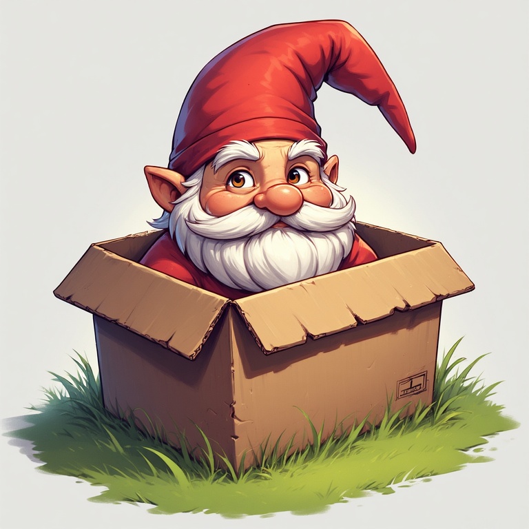 Gnome in Cardboard Haven