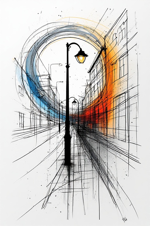 Lamp Silhouette Landscape