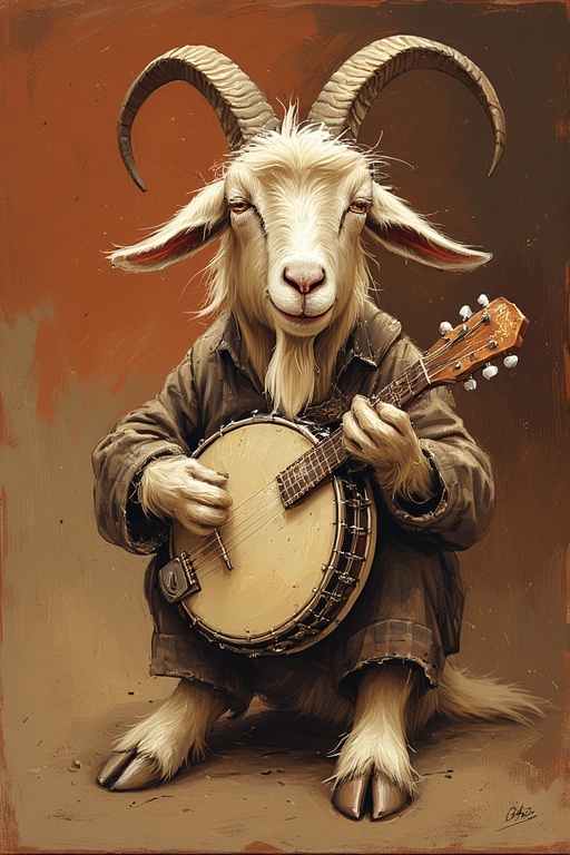 Old Goat Strums Banjo
