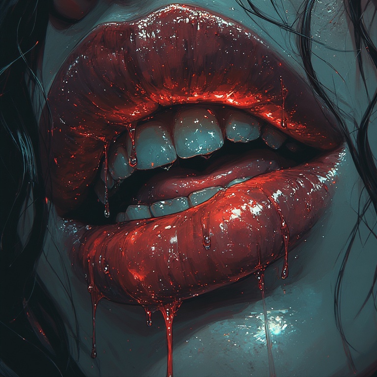 Lip Drool Anime Girl
