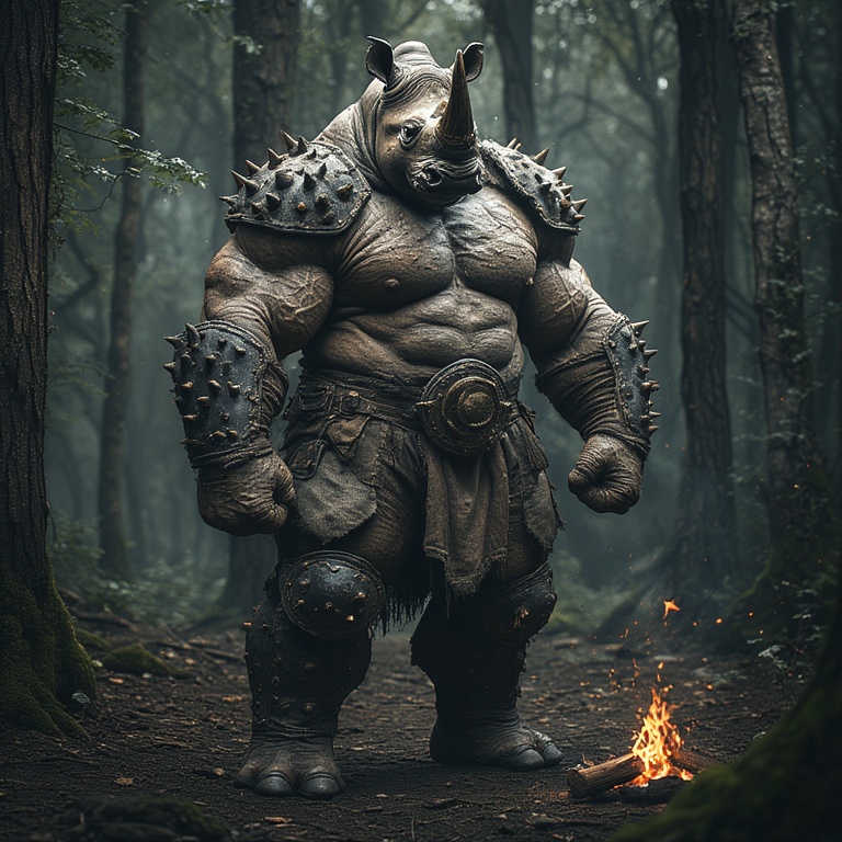 Rhino Warrior at Night