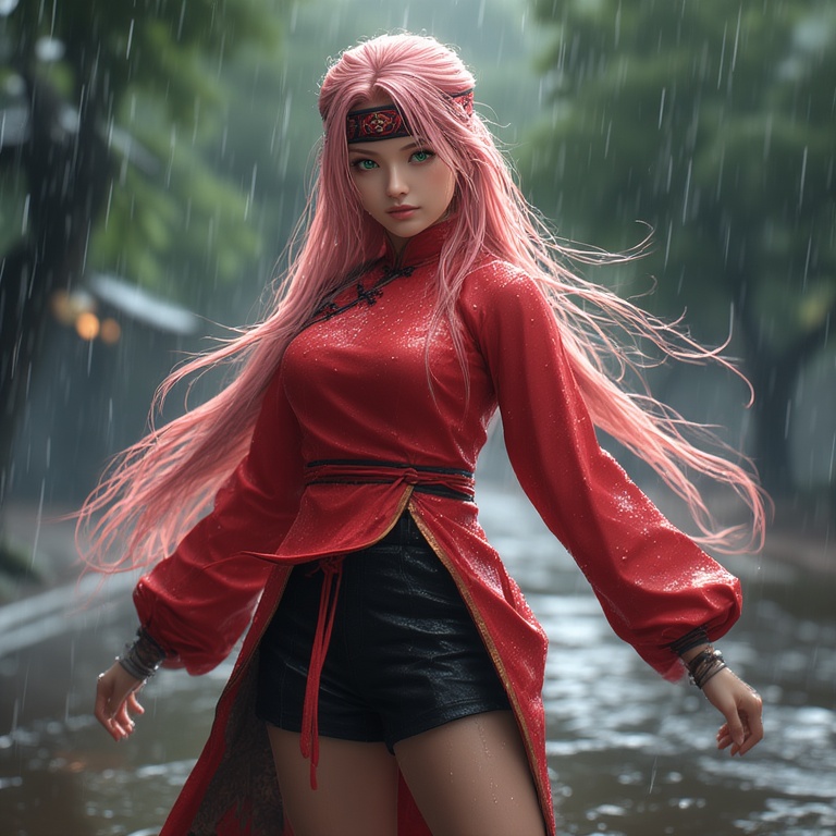 Rainy Sakura Portrait