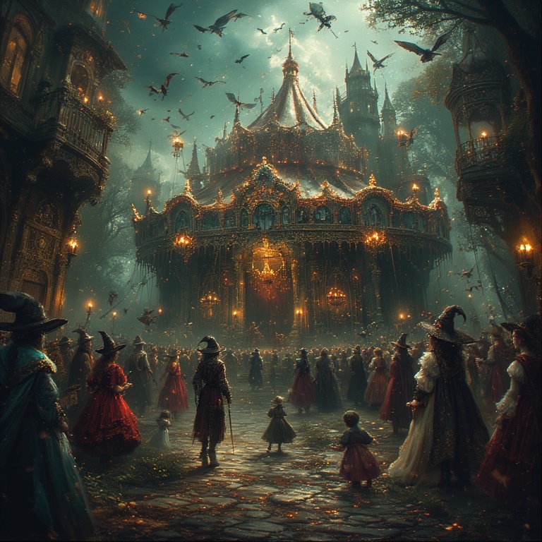 Dark Whimsy Carnival Scene