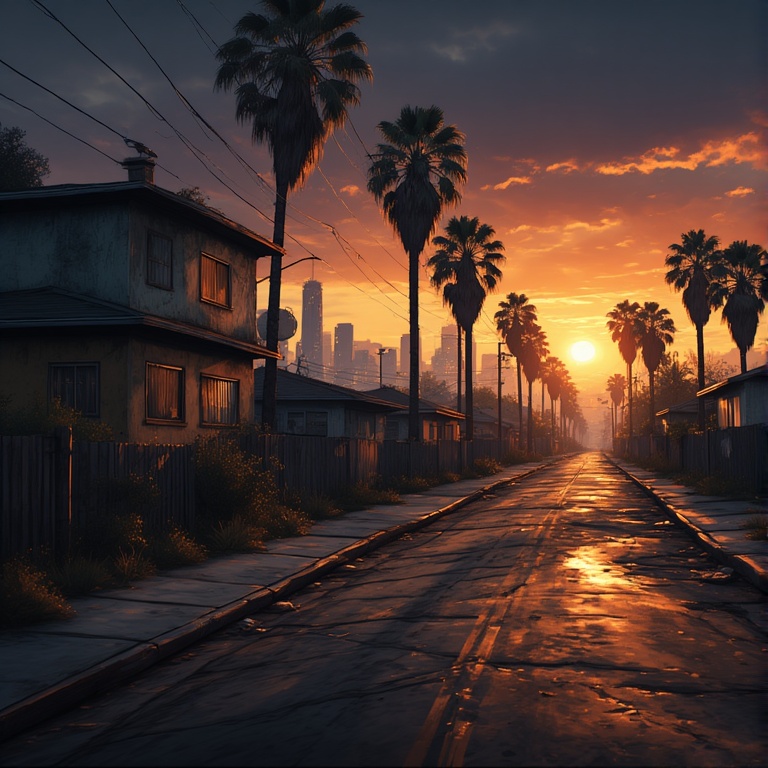 Sunrise Urban LA Landscape