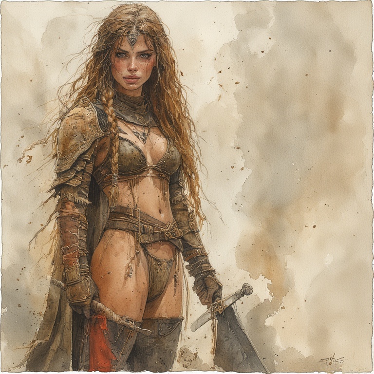 Watercolor Warrior Seduction