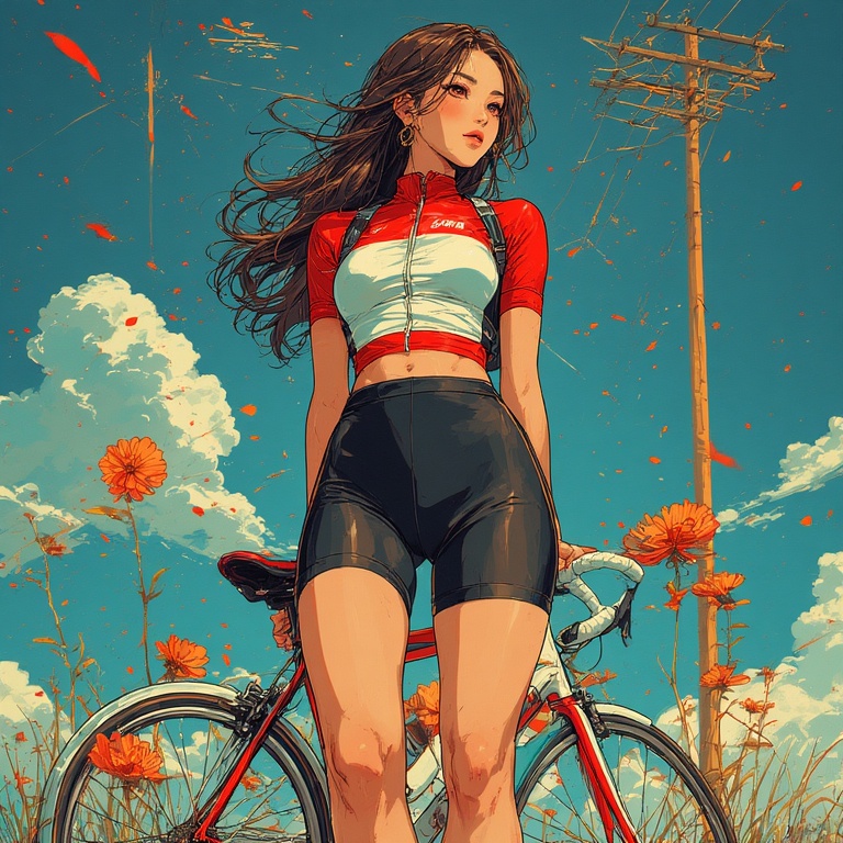 Curvy Cyclist Anime