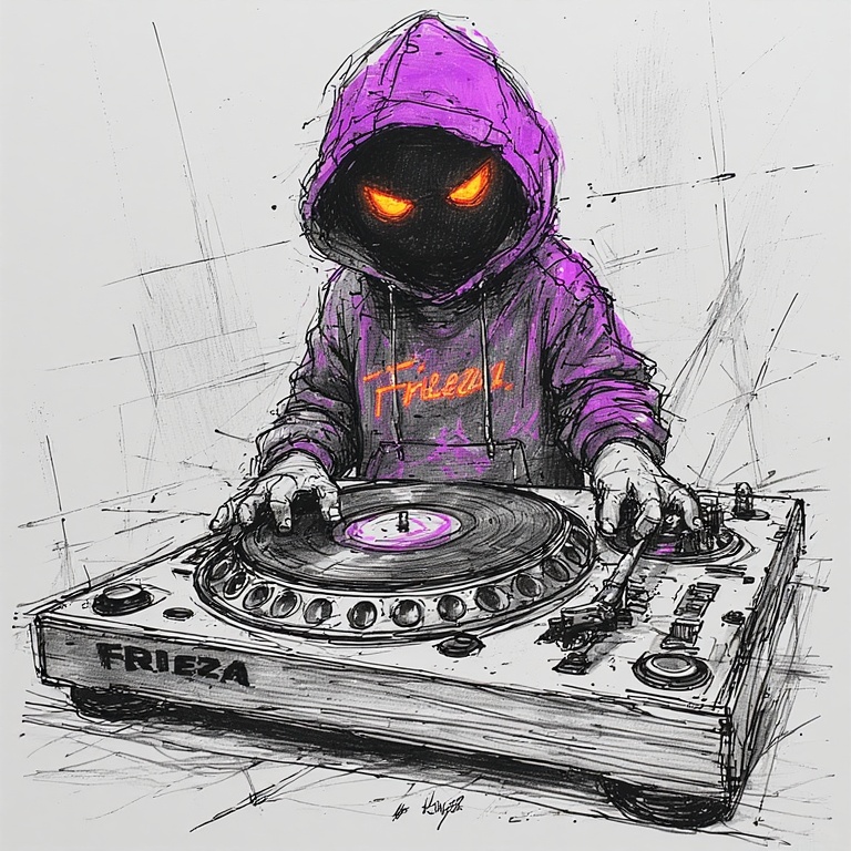 Neon Turntable DJ