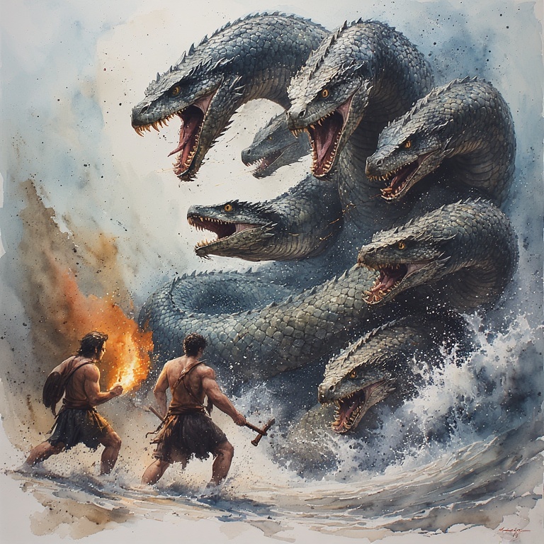 Hercules vs Lernaean Hydra