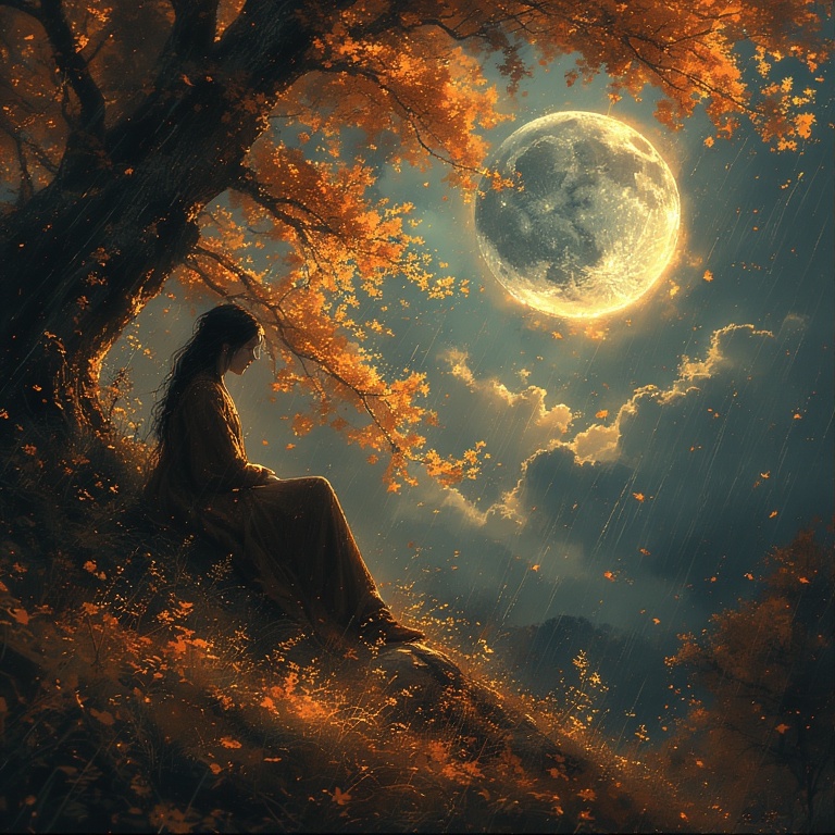 Moonlit Autumn Regrets