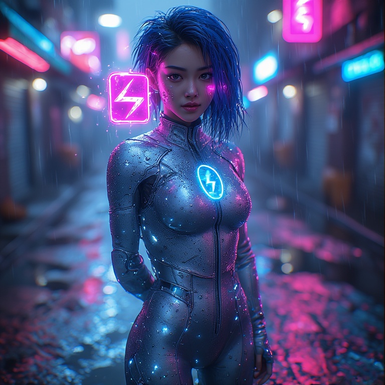 Cyberpunk Alley Warrior