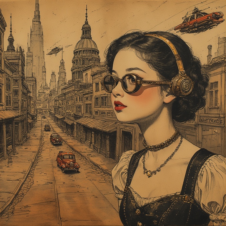 Retro Futuristic City Scape