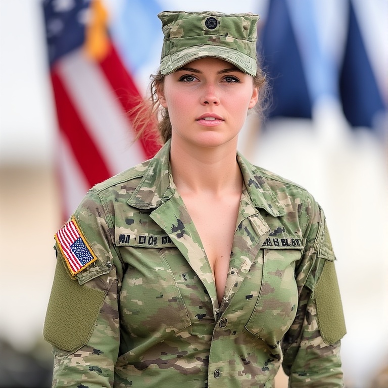 Proud Uniformed Female Soldier