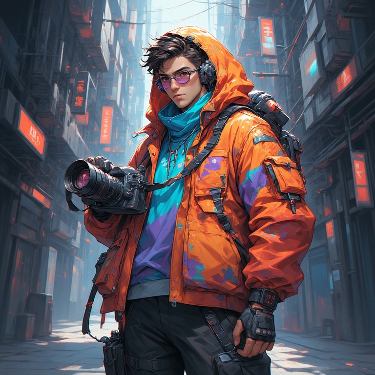 Futuristic Reporter in Action