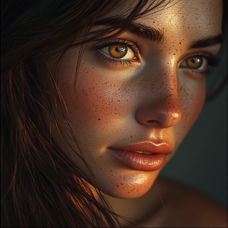 Close-up Brunette Portrait