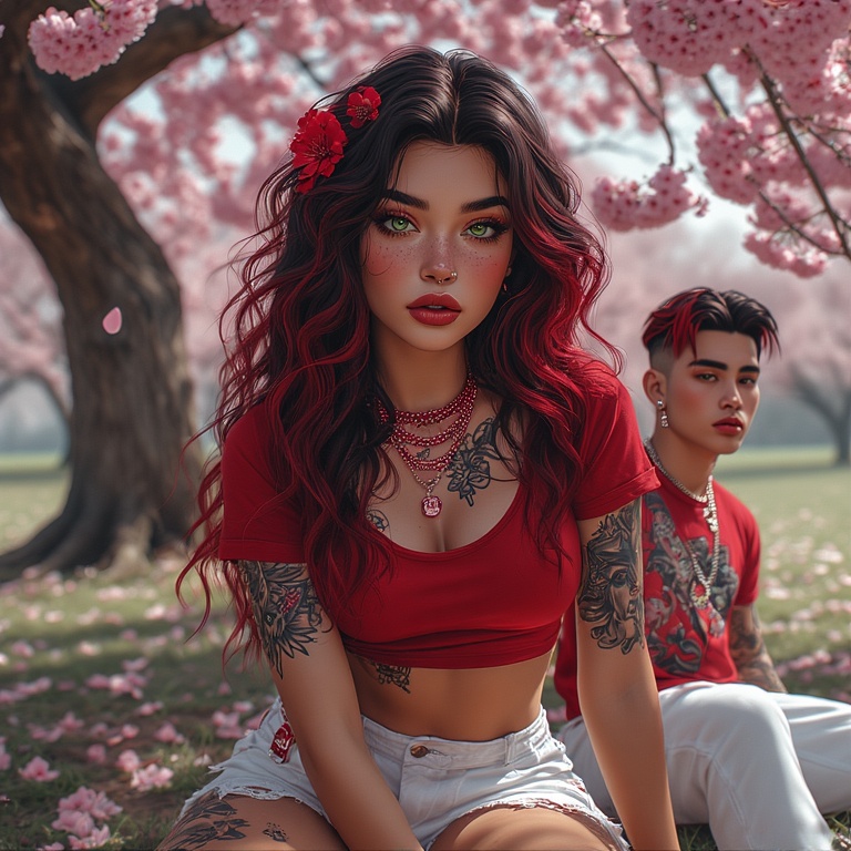 Gothic Cherry Blossom Beauty