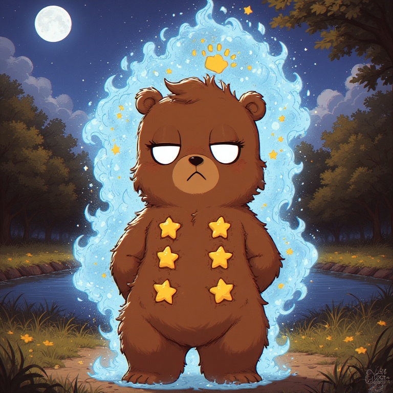 Moonlit Fluffy Guardian