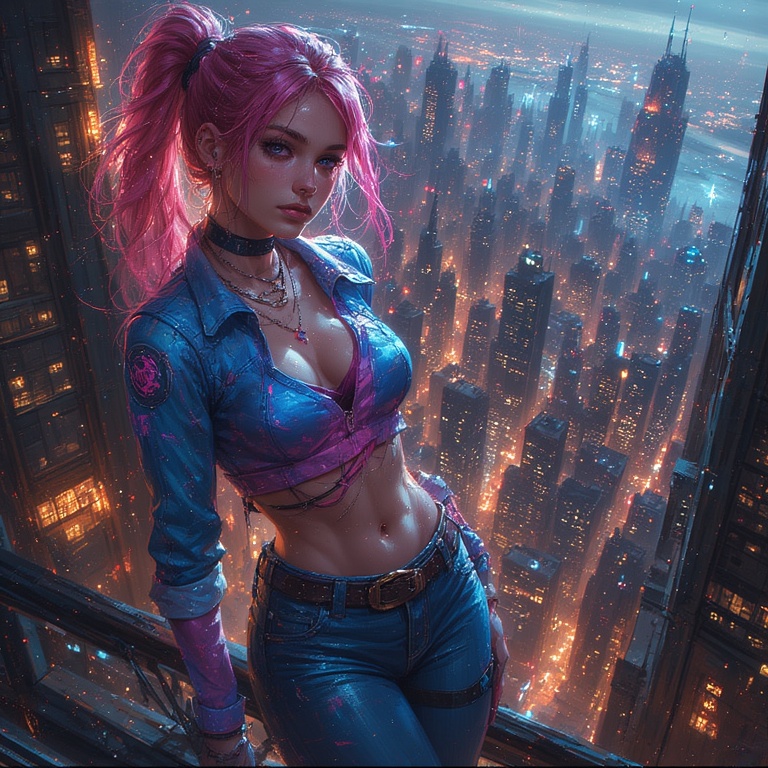 Cyberpunk Chic in Neon