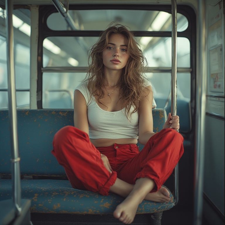 Red Pants Beauty Unconventional