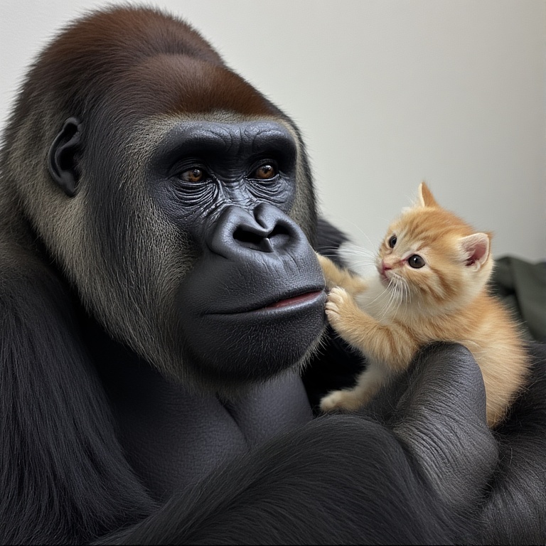 Gorilla's Kitten Love