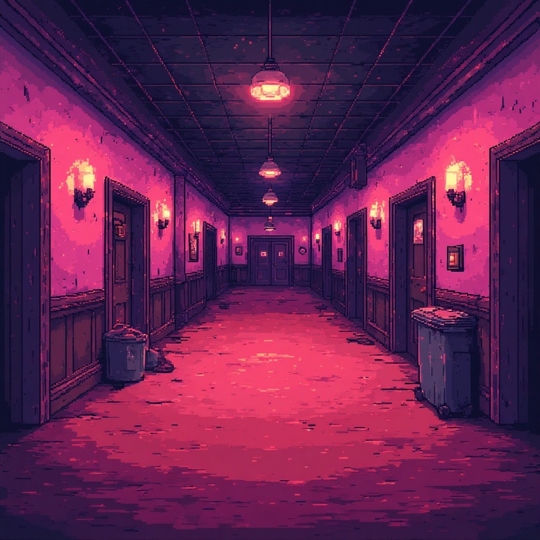 Magenta Cinema Corridor
