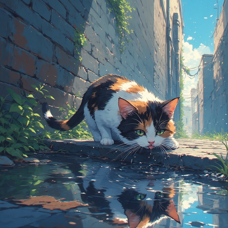 Puddle Cat Serenity