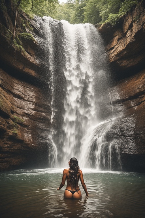 Sultry Waterfall Encounter